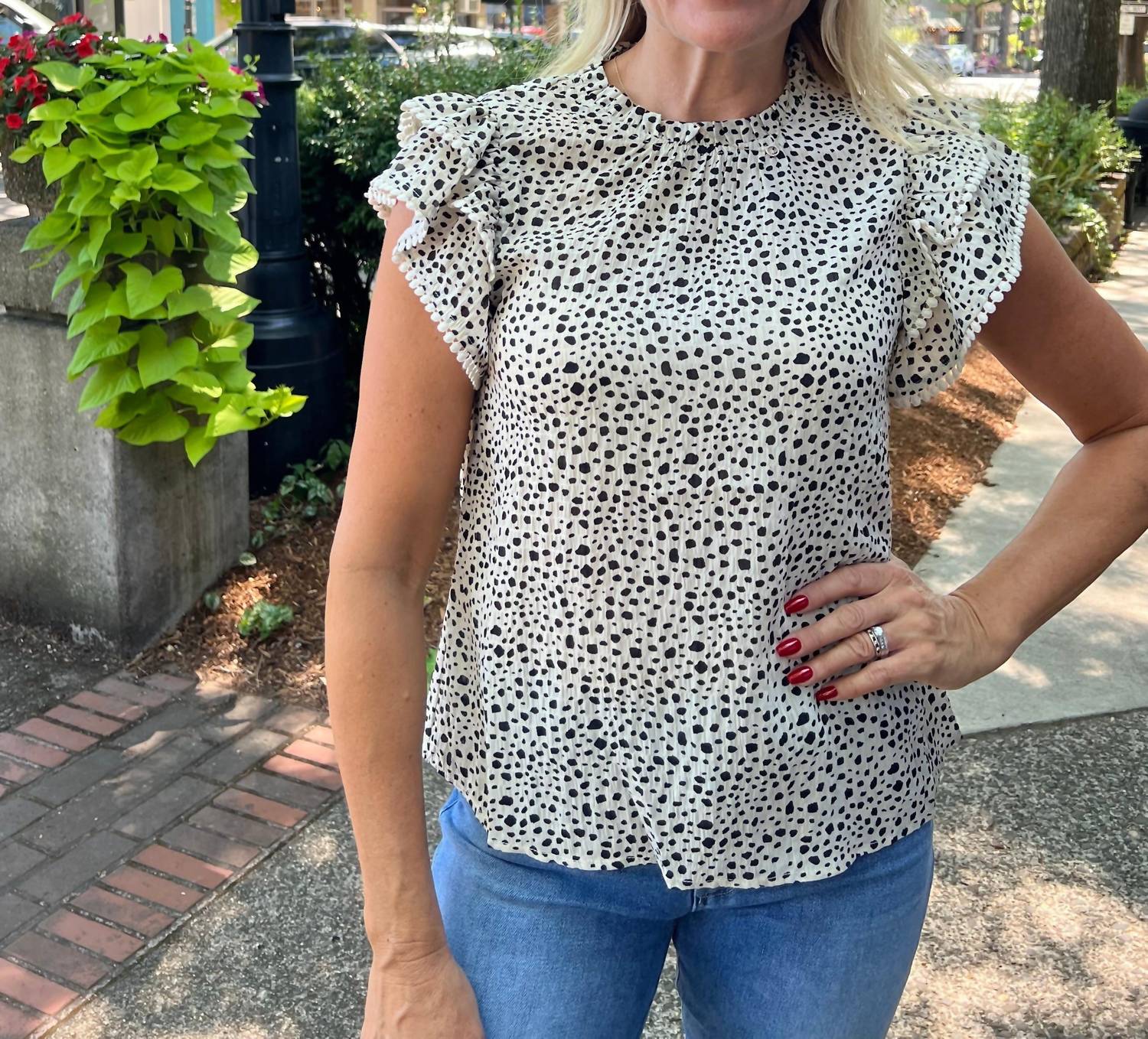 Thml - Spotted Flutter Sleeve Top