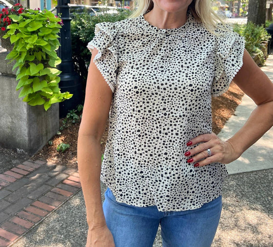 Thml - Spotted Flutter Sleeve Top