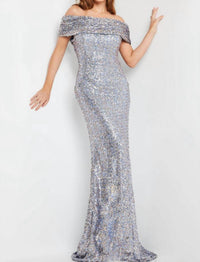 Jovani - Sequin Off Shoulder Gown