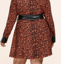 L'Atiste - Leopard Faux Shirt Dress - Plus