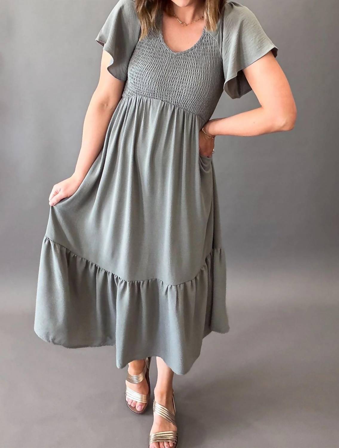 Mikarose - Smocked Midi Dress
