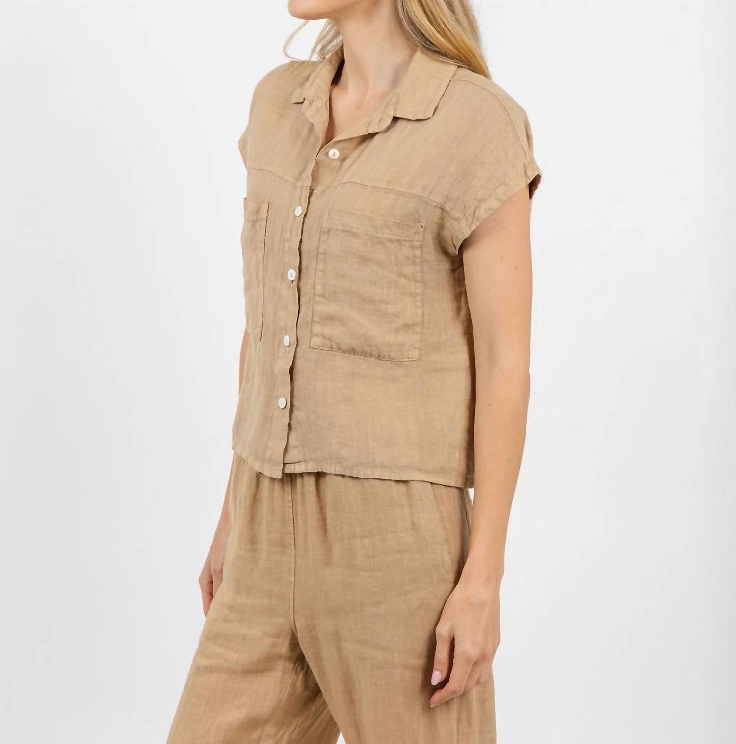 Elliott Lauren - Effie Short Sleeve Linen Shirt