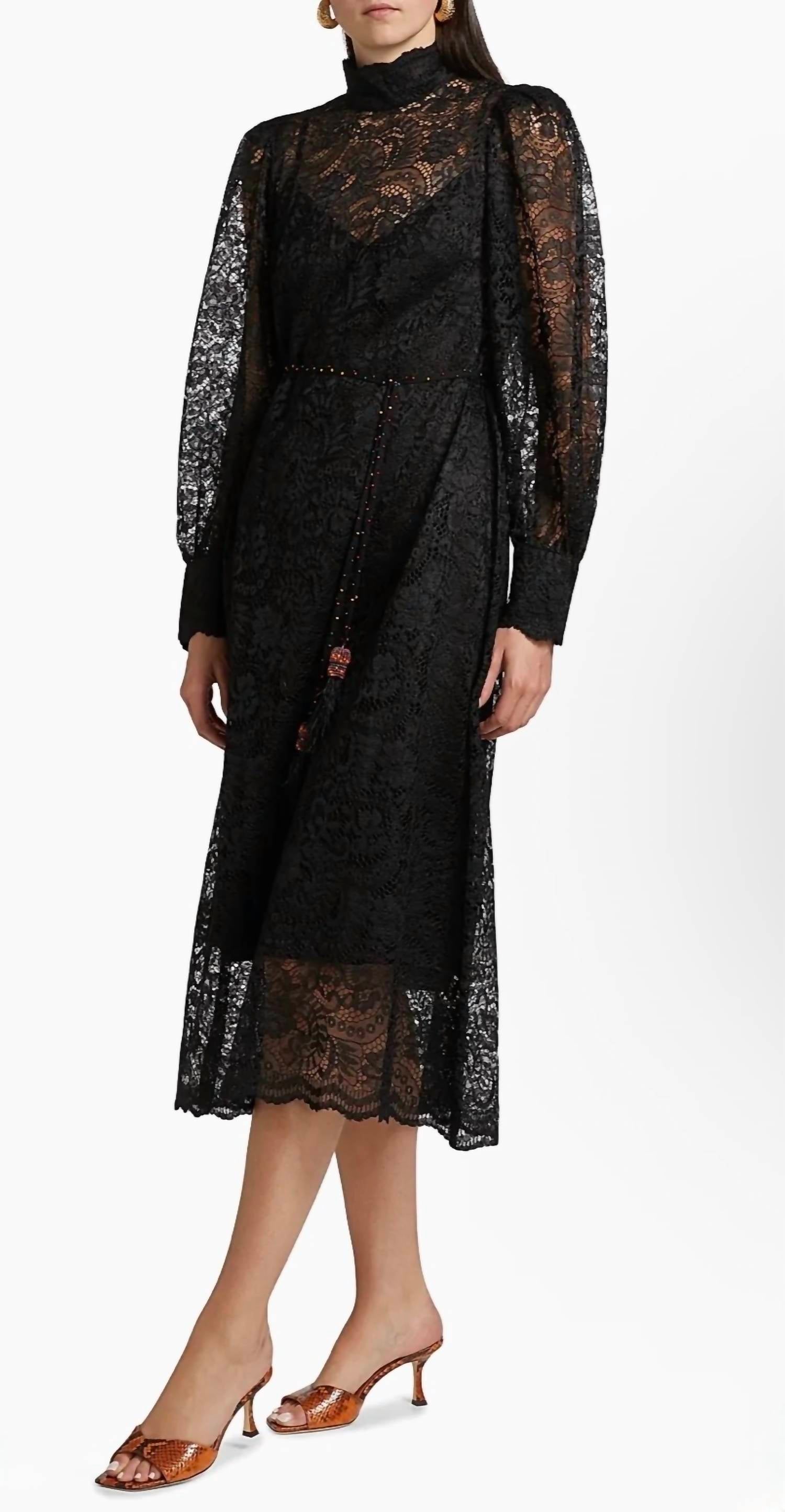 Farm Rio - Lace Tie-Waist Midi Dress