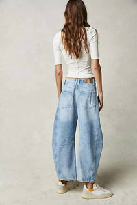 Sweetkama - Dusty Barrel Wide Leg Jeans