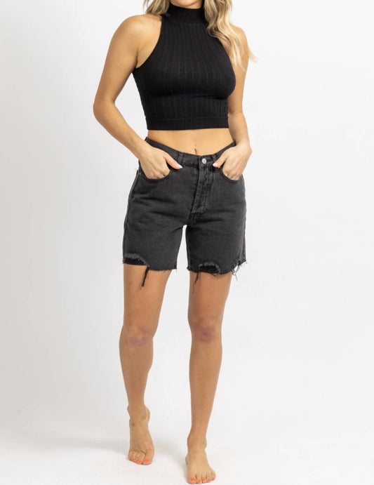 MID-THIGH DENIM SHORT