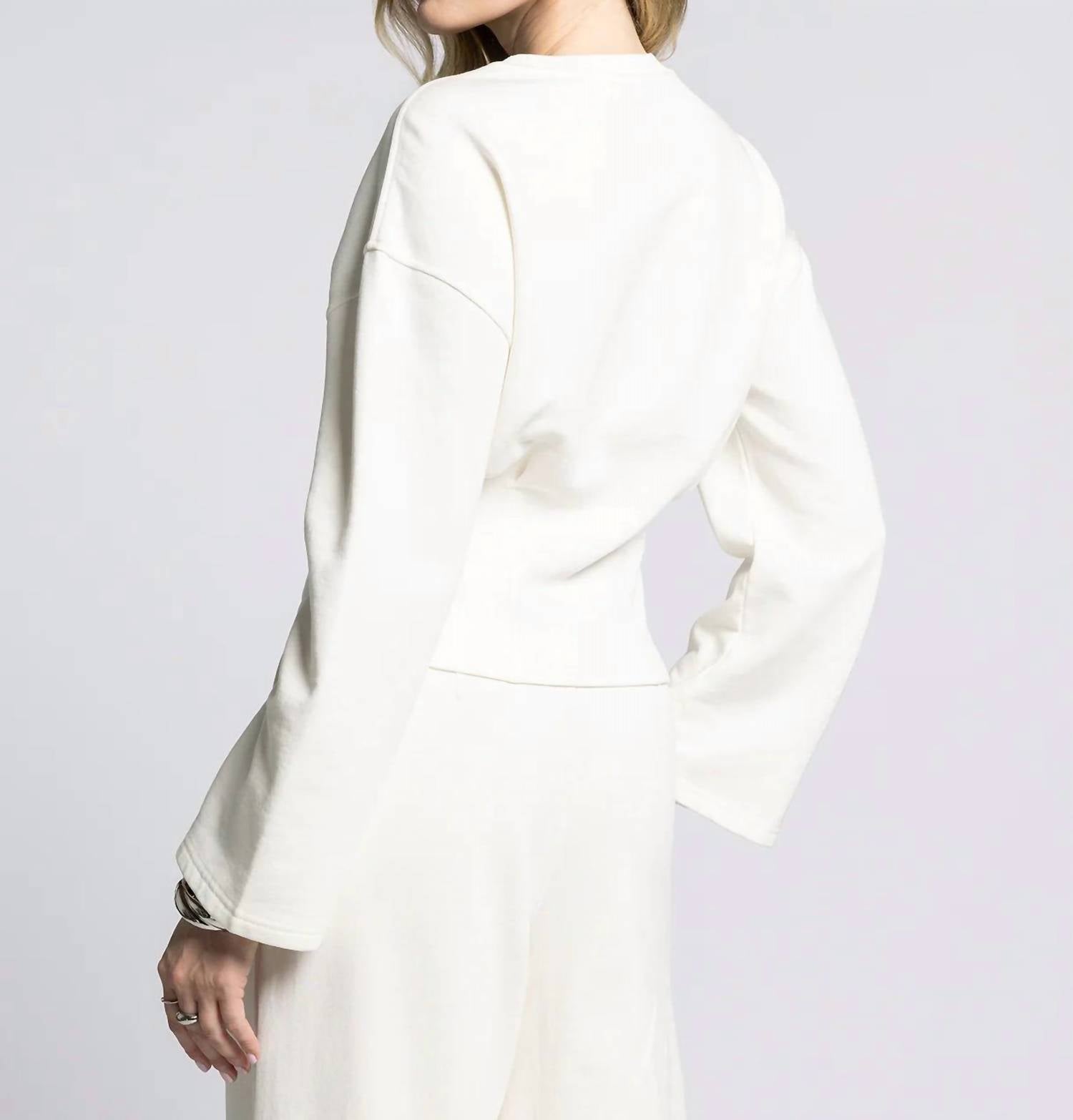 Weekend Los Angeles Carmelle Long Sleeve Top in dove - women's long sleeve top - alternate view