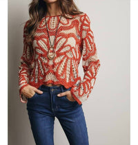 Forte - Crochet Floral Design Sweater
