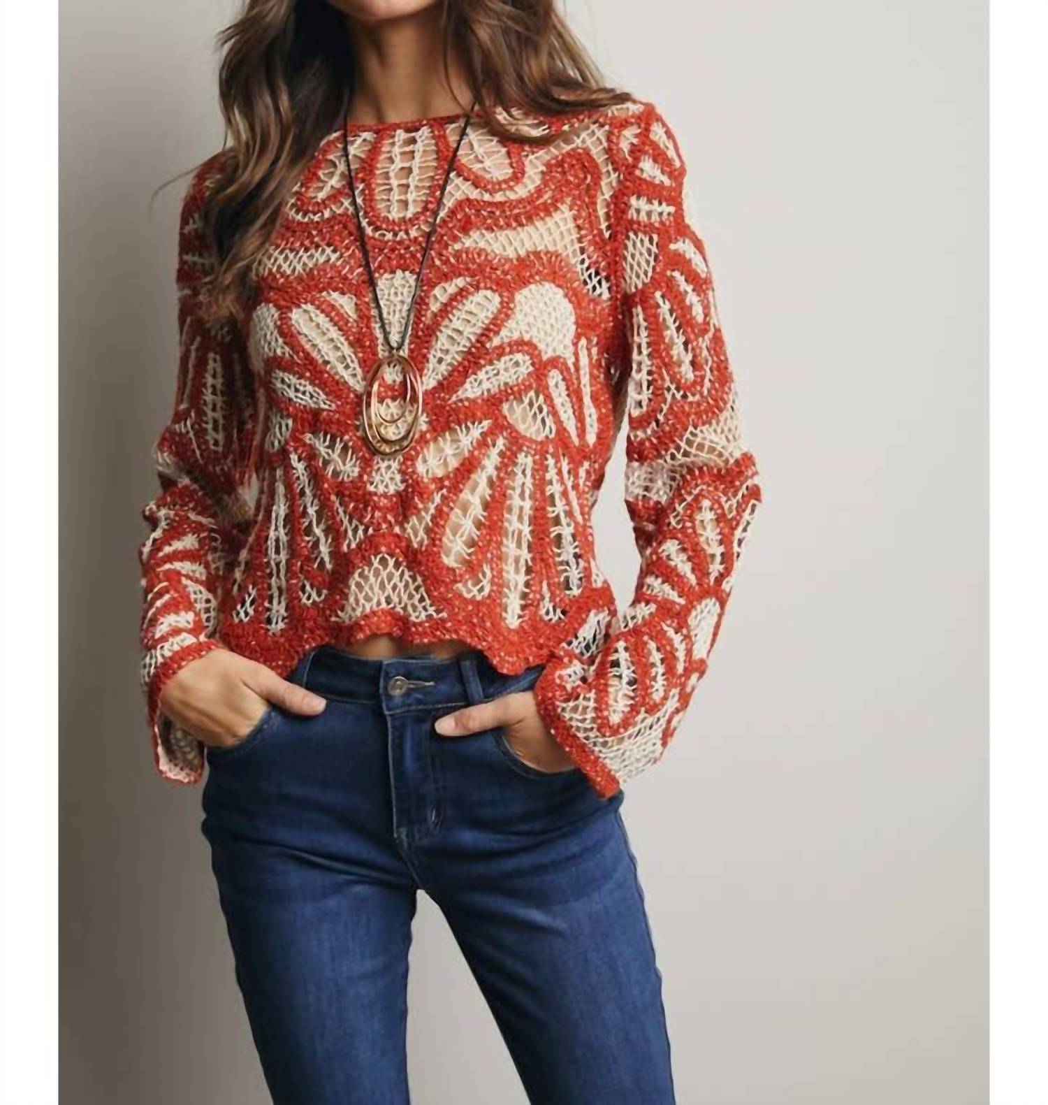 Forte - Crochet Floral Design Sweater
