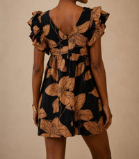 Tcec - Floral Print Babydoll Mini Dress