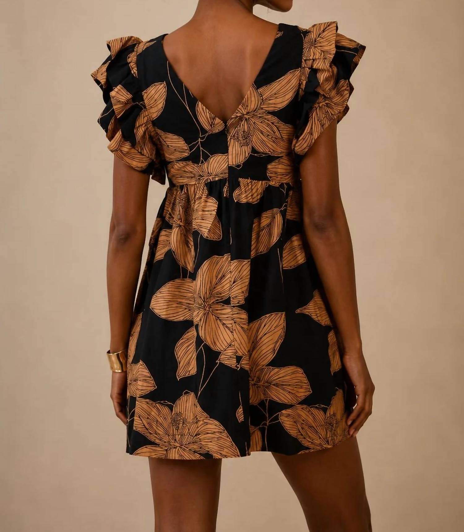Tcec - Floral Print Babydoll Mini Dress