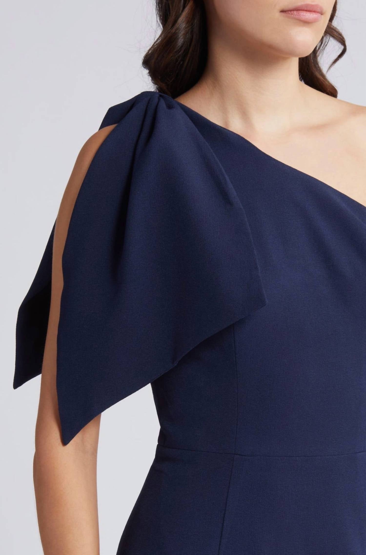 DRESS THE POPULATION Tiffany One-shoulder Midi Dress in midnight - women's dress - view 4