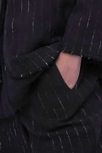 Baci - Striped Buttoned Long Sleeve Jacket