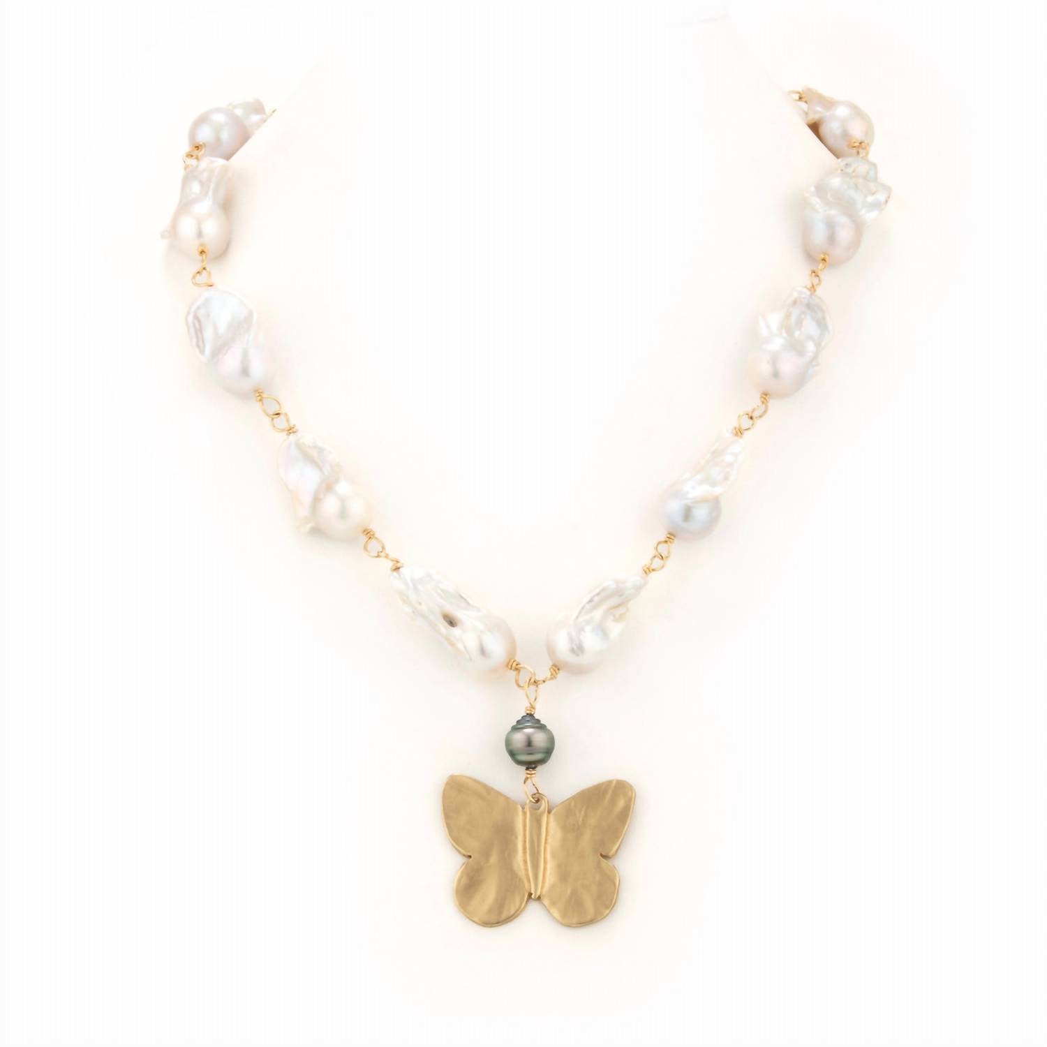 Taylor And Tessier - Women's Freshwater Pearl Butterfly Necklace