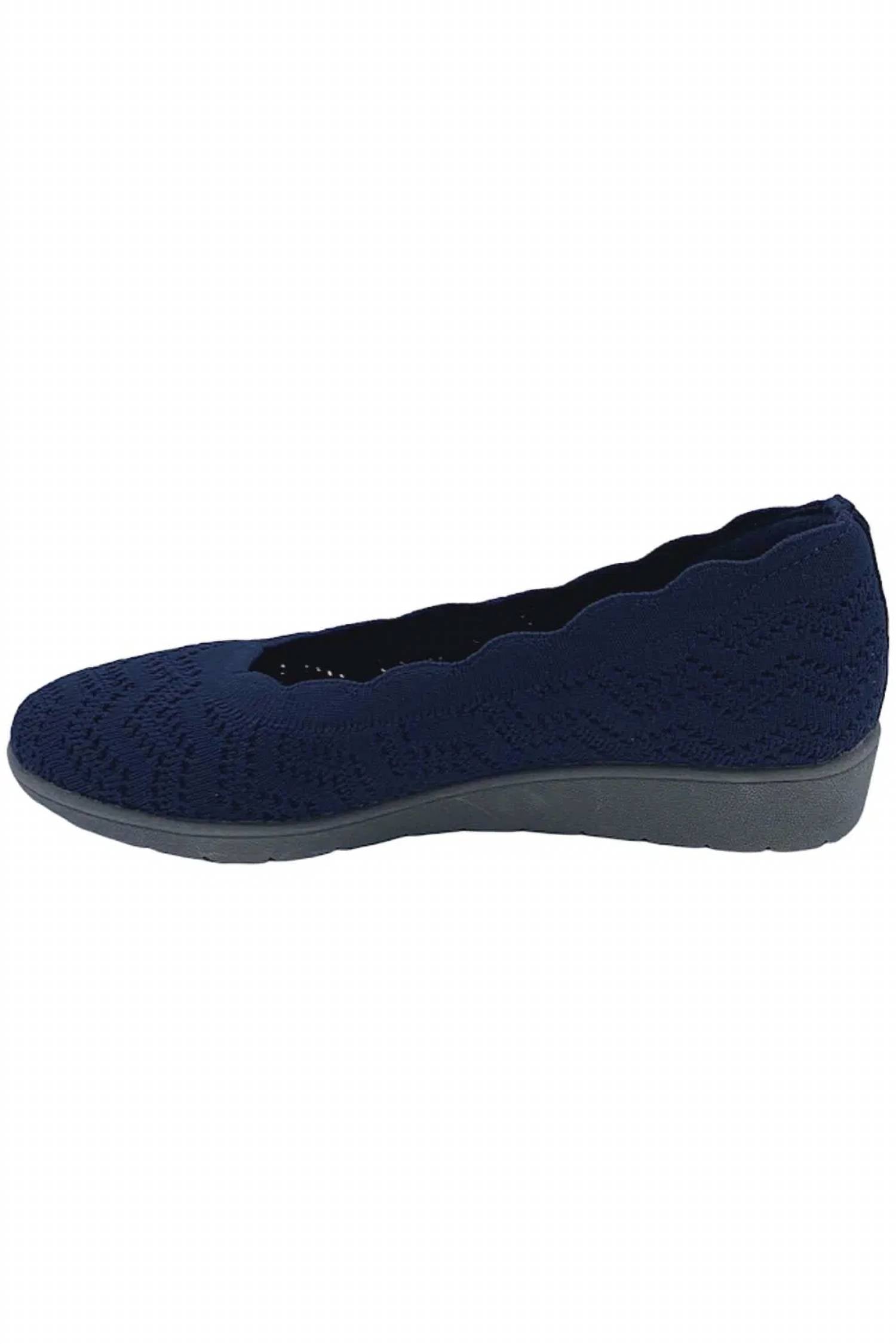 Skechers Women's Cleo Flex Wedge Shoes in navy 1 - women's shoe - alternate view
