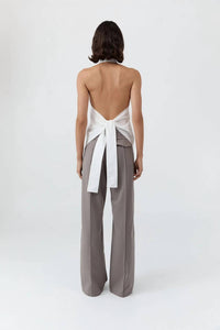 St. Agni - Oxford Halter Tie Back Top
