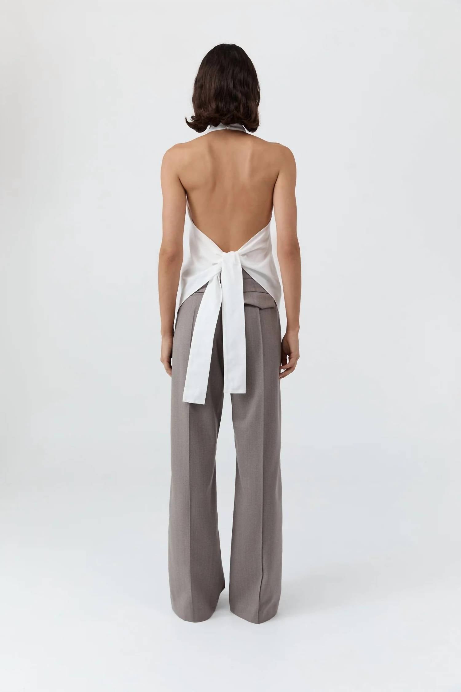 St. Agni - Oxford Halter Tie Back Top