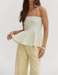 Crescent - Bella Jacquard Knit Peplum Top