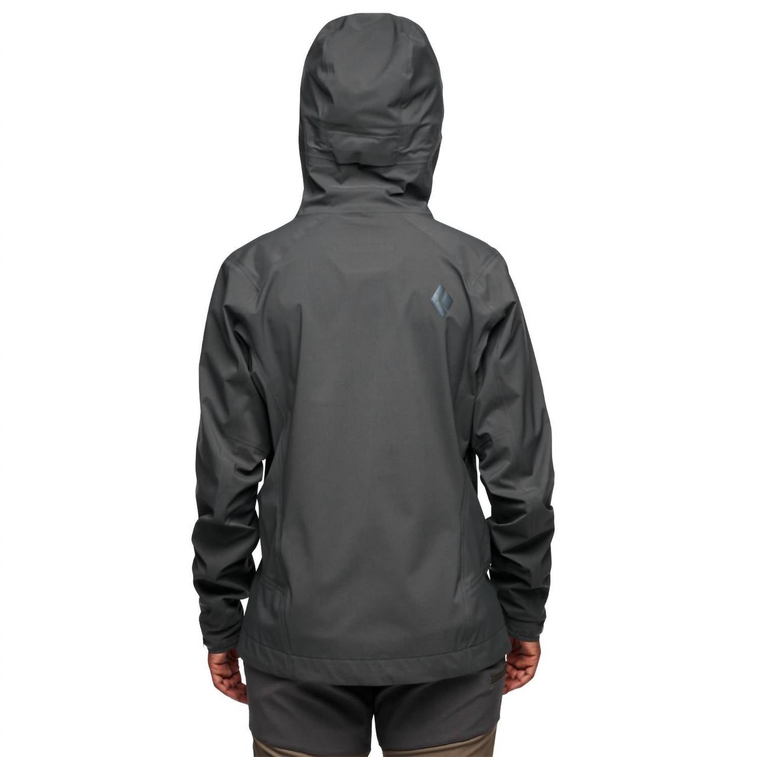 Black Diamond Highline Stretch Shell Jacket in anthracite - women's jacket - detail view