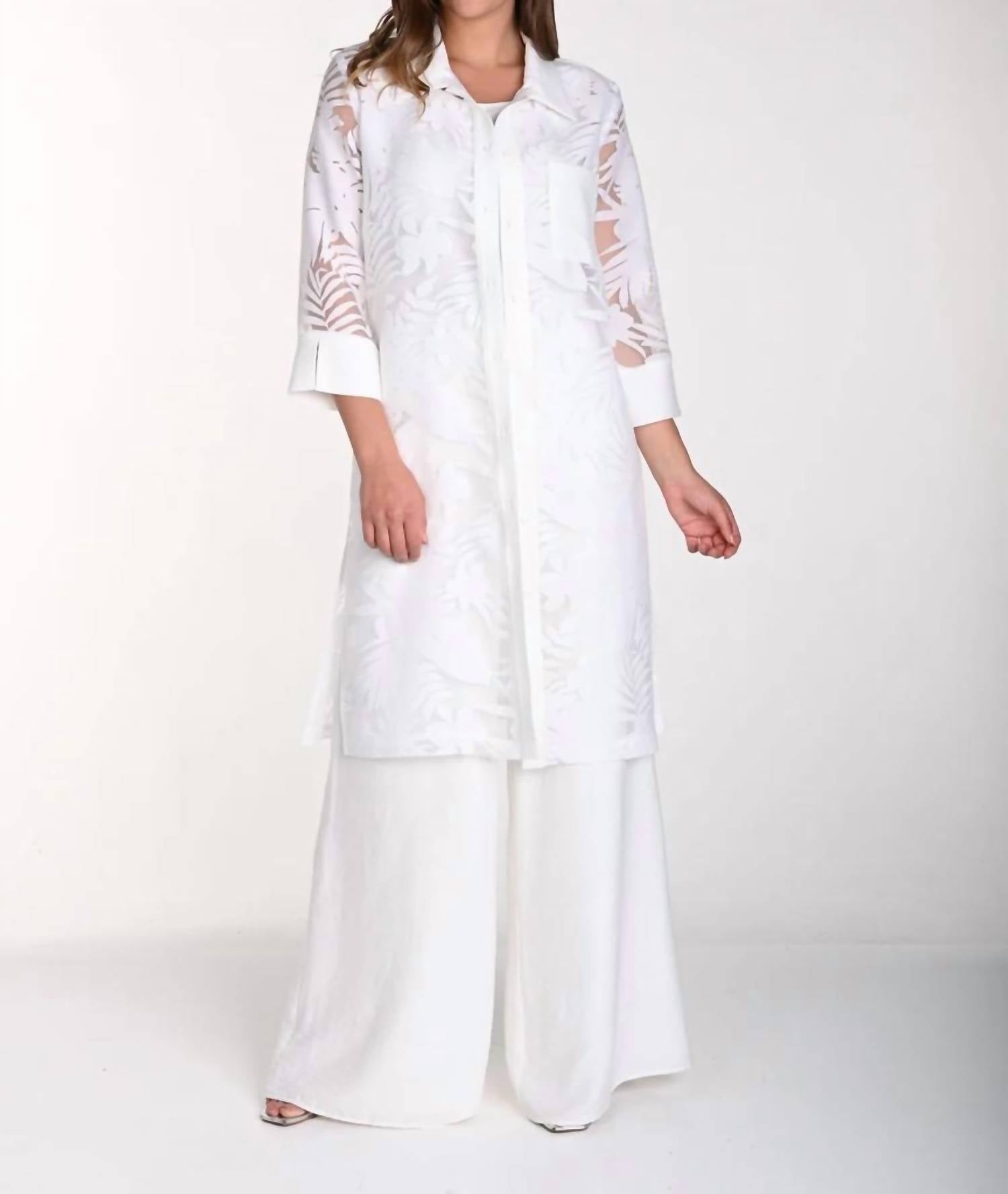 Frank Lyman - Casual Button Tropical Print Tunic Dress