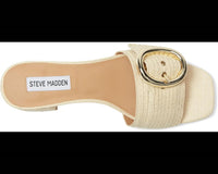 STEVE MADDEN Women's Seacrest Sandal in natural raffia - women's sandal - detail view