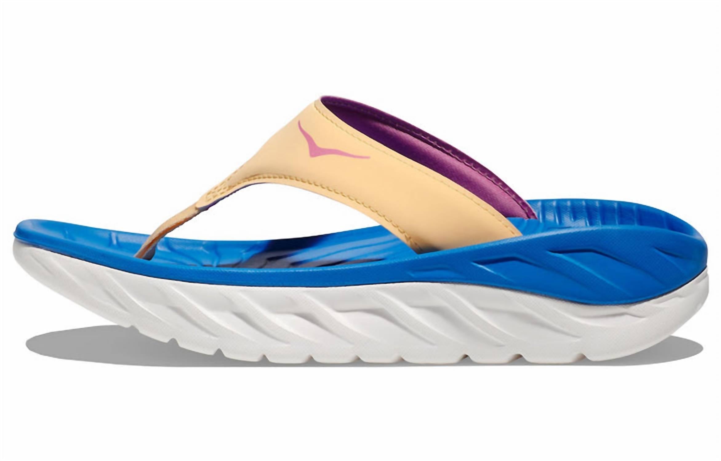 Hoka Women's Ora Recovery Flip Slide in impala coastal sky 1 - women's shoe - view 4