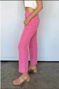 Shiying Fashion - Ankle Length Flare Leg Raw Hem Jeans