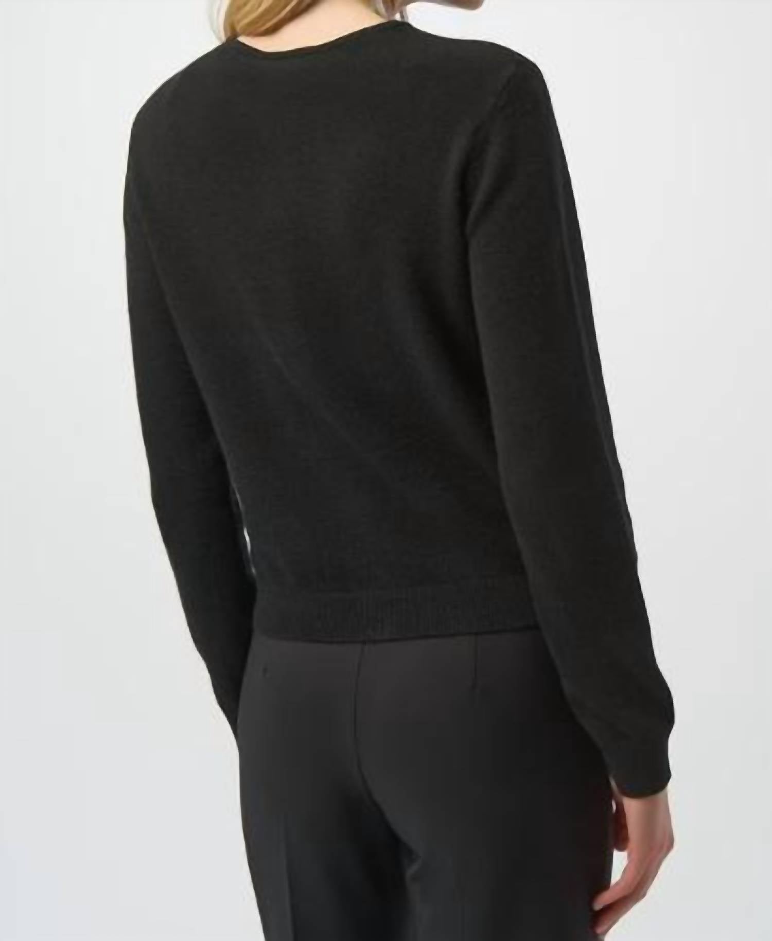 Joseph Ribkoff - Round Neck Button Down Longsleeve Sweater Top