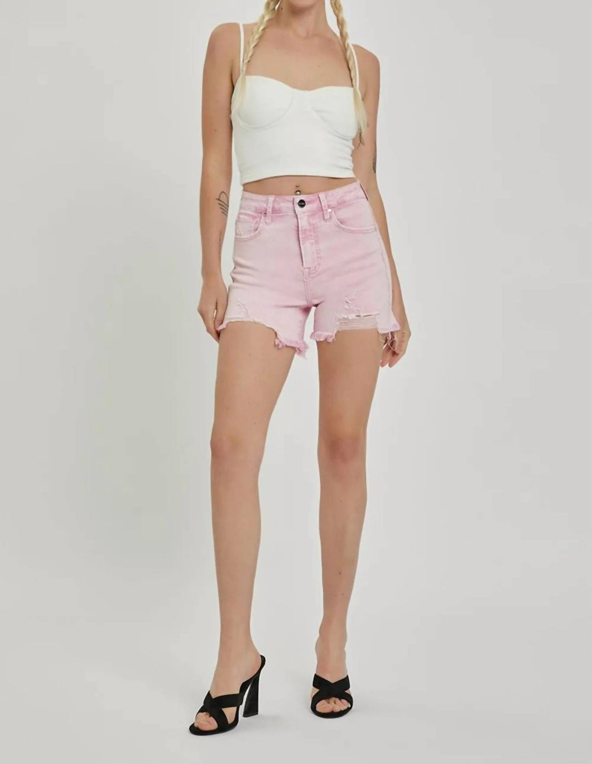 Trendsi - High Rise Denim Shorts