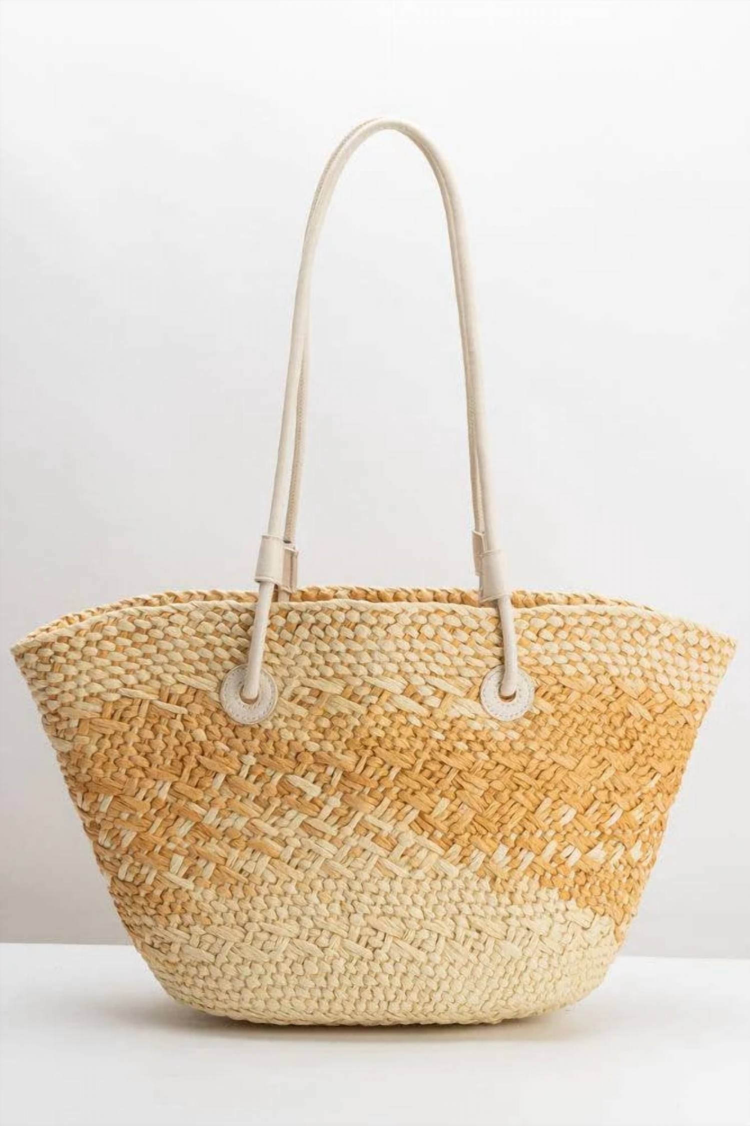 Melie Bianco - Women's Sunset Straw Vegan Tote Bag