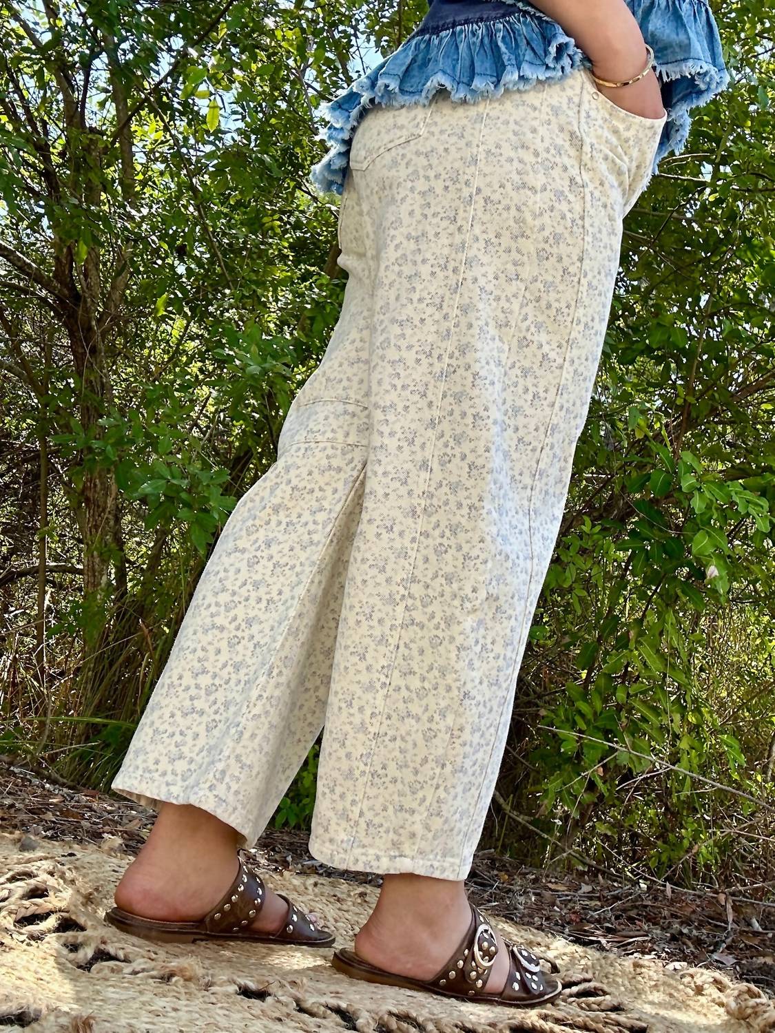 Stitch & Co. - Floral Gypsy Fit Button Fly Pant