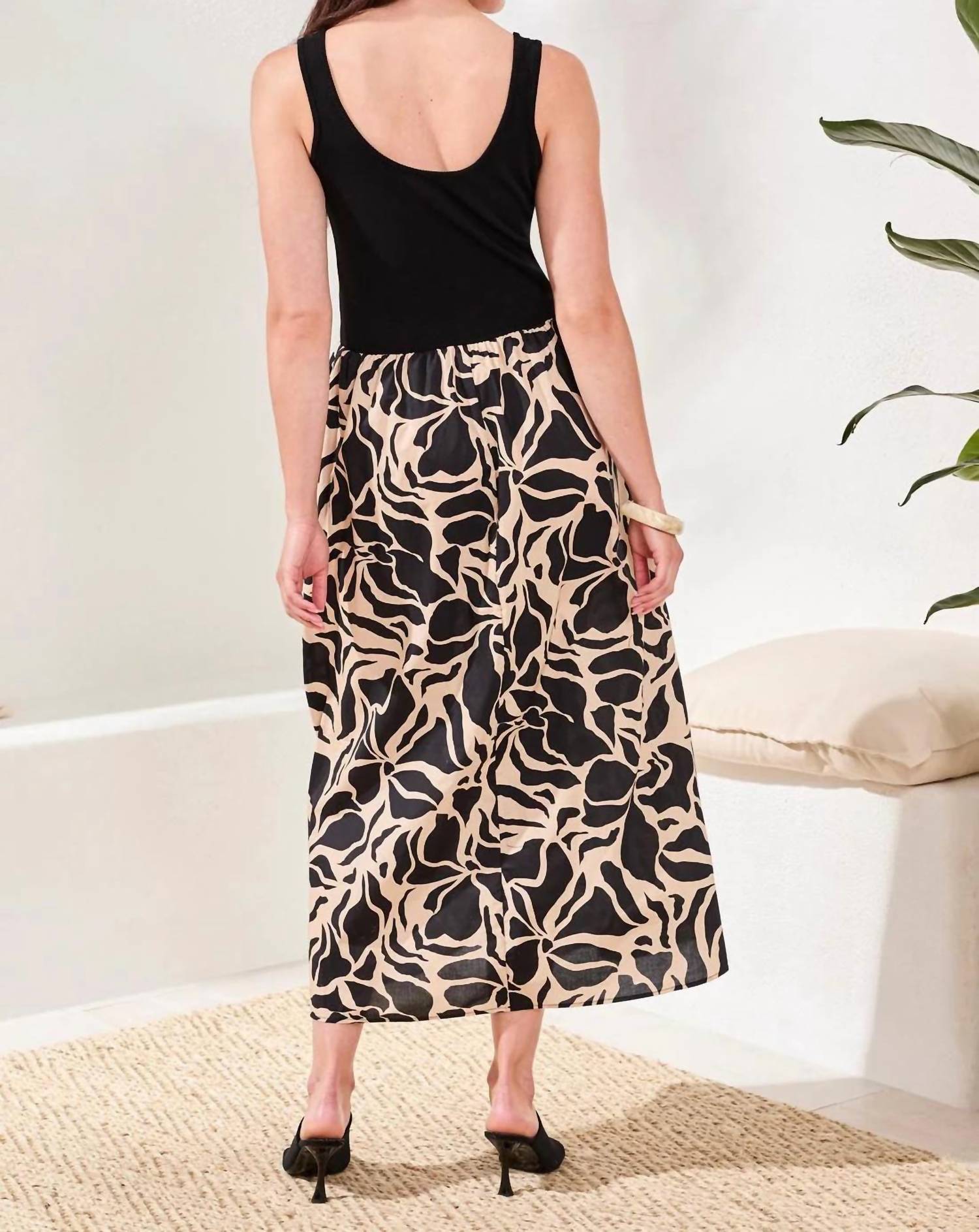 TRIBAL Sleeveless Maxi Dress in black - women's dress - alternate view