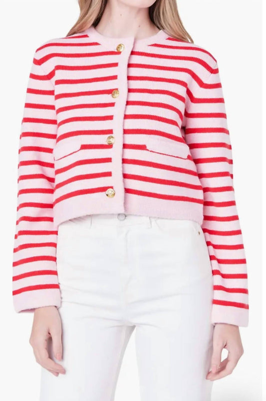 English Factory - Striped Sweater Cardigan