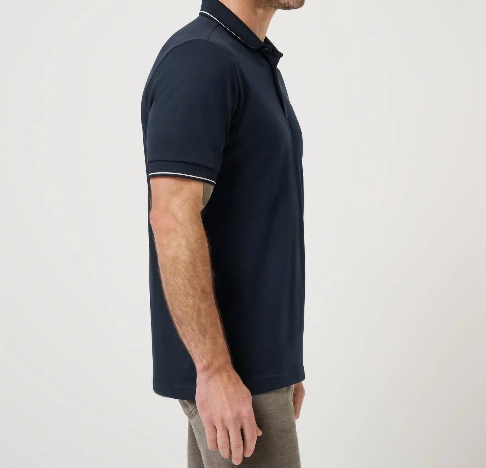 TravisMathew Happier Hour Polo in total eclipse - men's shirt - detail view