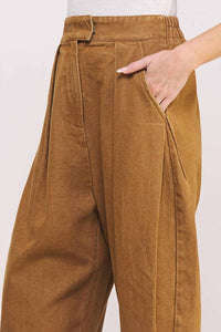 Jade By Jane - High Waist Pleated Baggy Ankle Trousers
