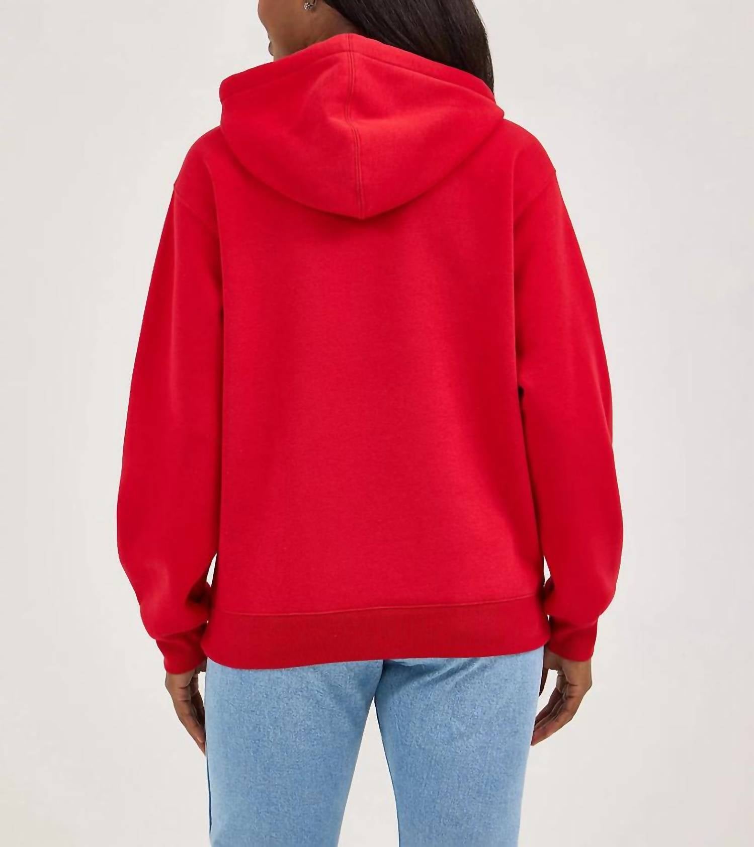 Wrangler Retro Western Punchy Graphic Hoodie in red - women's top - detail view