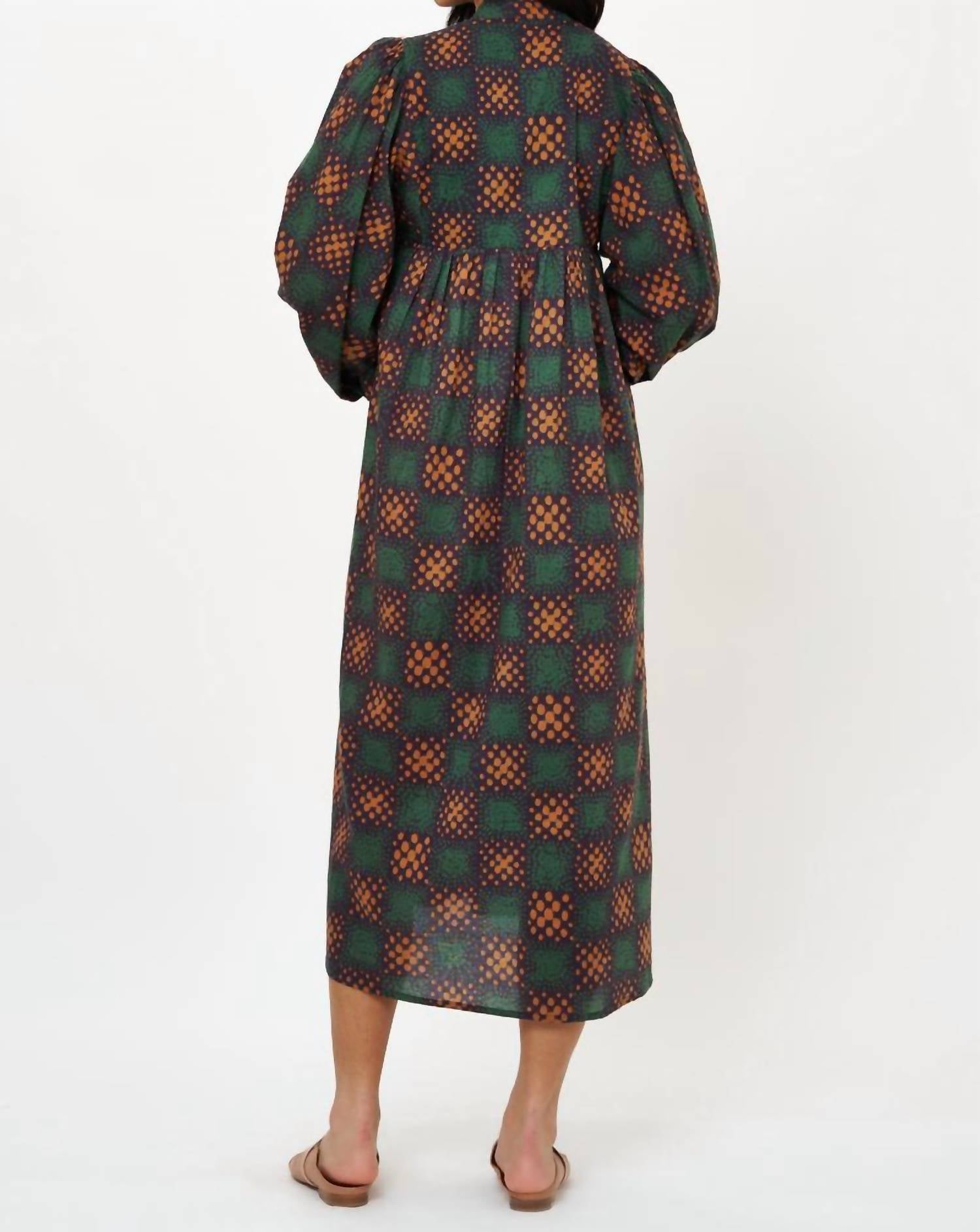 Oliphant - Mandarin Balloon Sleeve Midi Dress