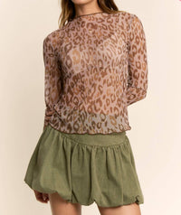 Davi & Dani - Metallic Sheer Mesh Top