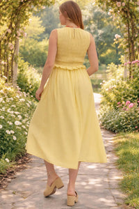 Entro - Smocked Waist Midi Dress