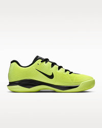 NIKE Women's Zoom Vapor 12 Premium Hard Court Tennis Shoes in black white light lemon twist - women's shoe - detail view