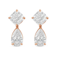 Diana M Jewels - Women's Cushion & Pear Lab-grown Diamond Stud Earrings (15.00 Tcw) - Grand