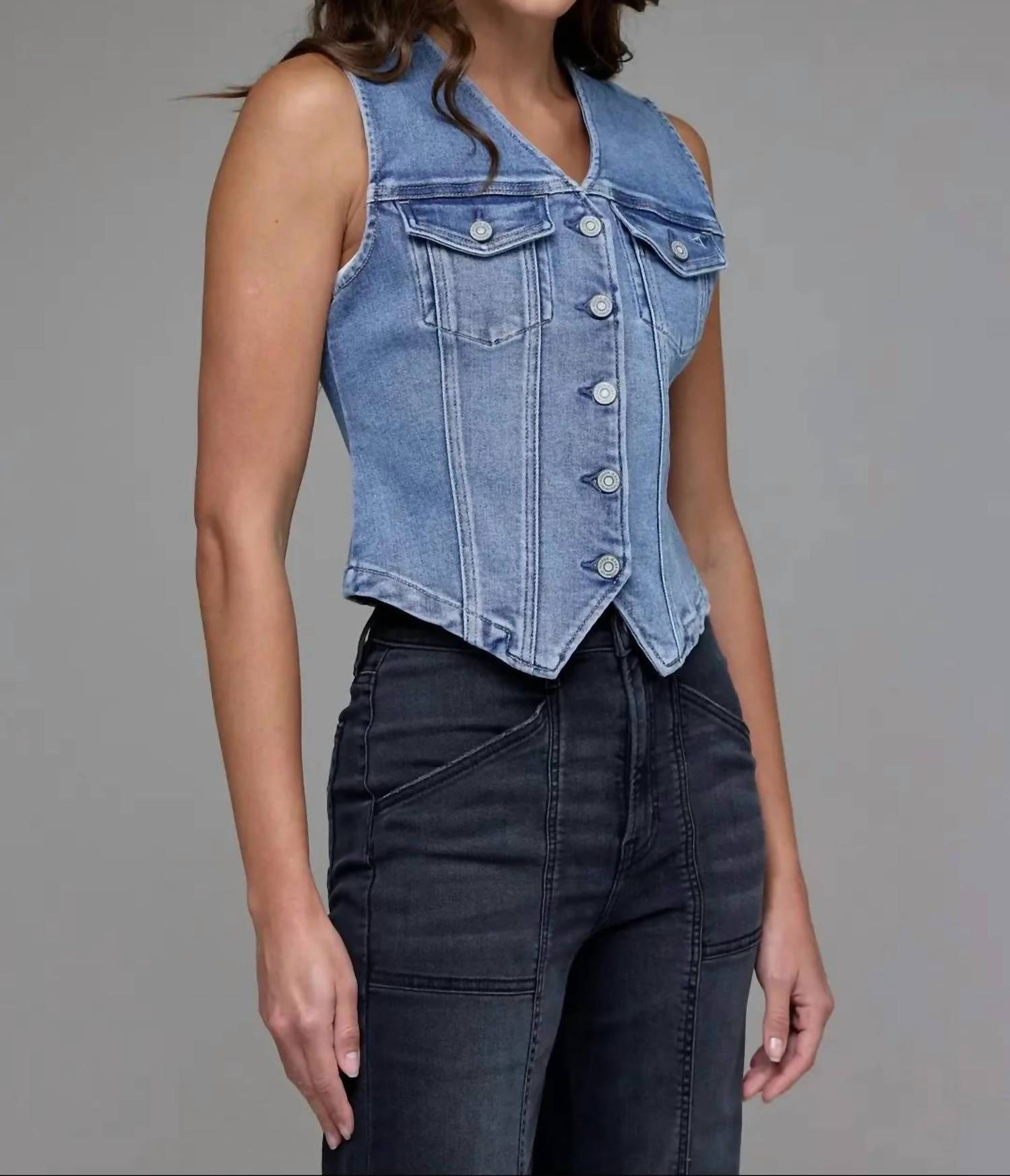 Hidden - Rory Denim Button Down Vest