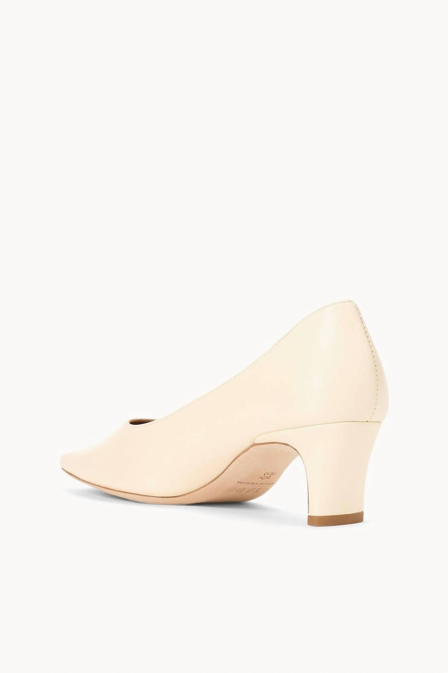 STAUD Women's Wally Leather Pumps in cream - women's heels - alternate view