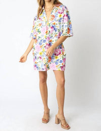 Olivaceous - Riley Floral Denim Dress