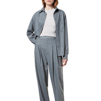 Enza Costa Oversized Shirt in light grey - women's shirt - detail view