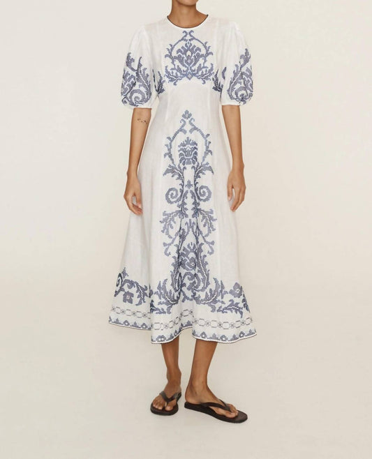 Alemais - Hazel Embroidered Midi Dress