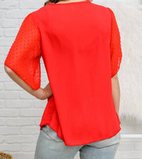 Now N Forever - Round Neckline Short Sleeve Blouse