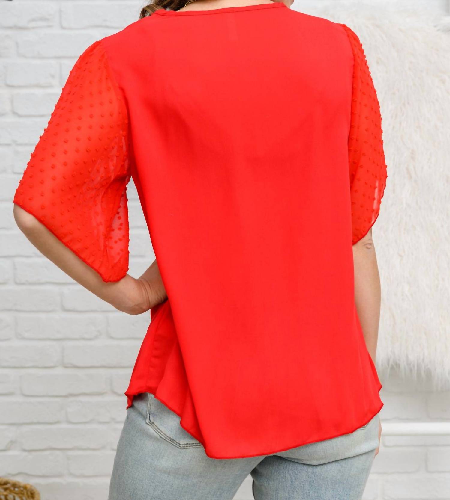 Now N Forever - Round Neckline Short Sleeve Blouse