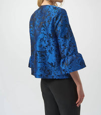 Joseph Ribkoff - Floral Print 3/4 Sleeves Trapeze Jacket