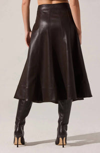 Astr - Zhuri Faxu Leather Midi Skirt