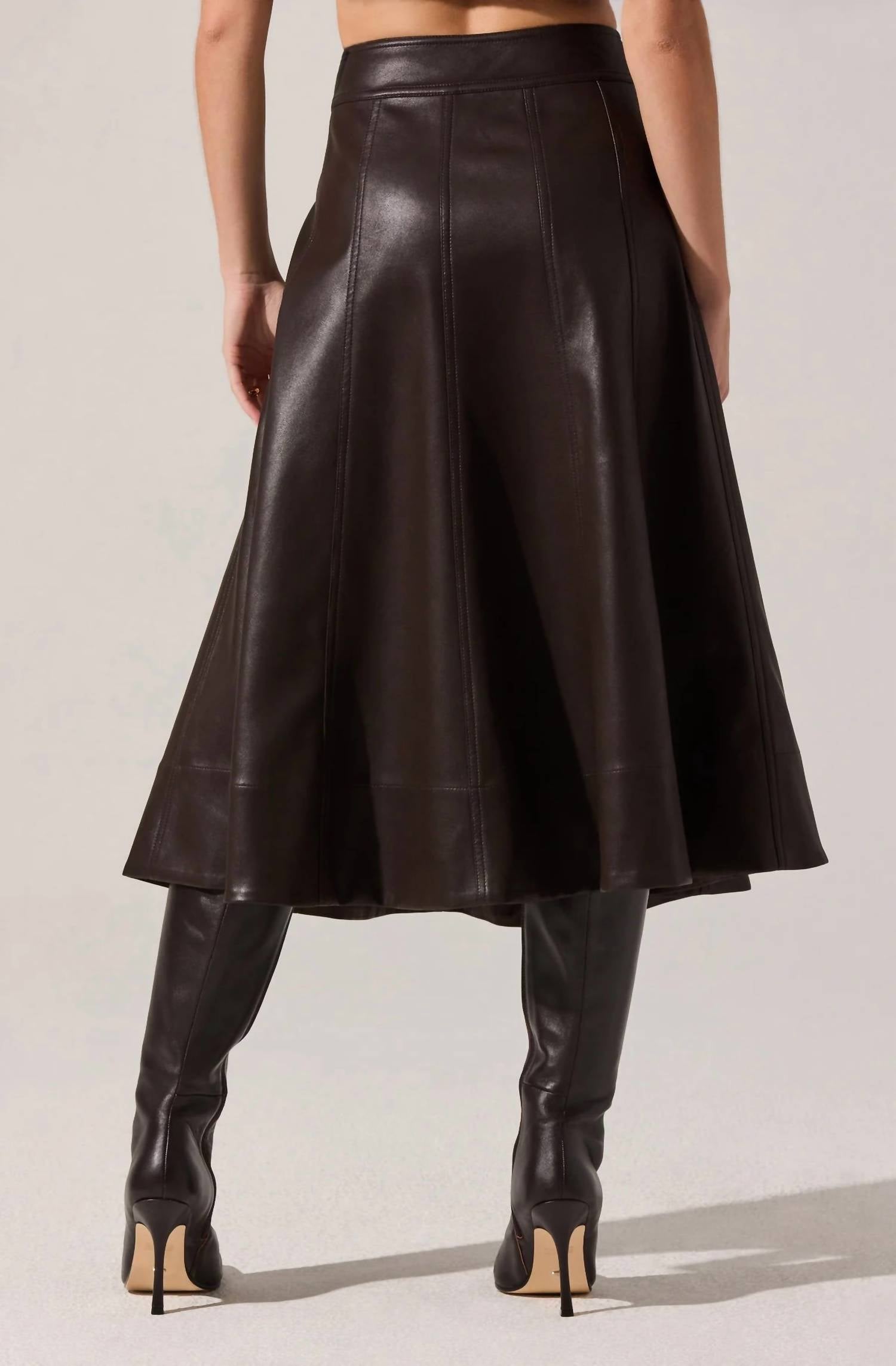 Astr - Zhuri Faxu Leather Midi Skirt